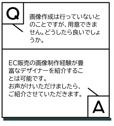 画像作成は行っていないとのことですが用意できません。どうしたら良いでしょうか。、という質問とそれに対する回答