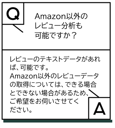 Amazon以外のレビュー分析も可能ですか、という質問とそれに対する回答